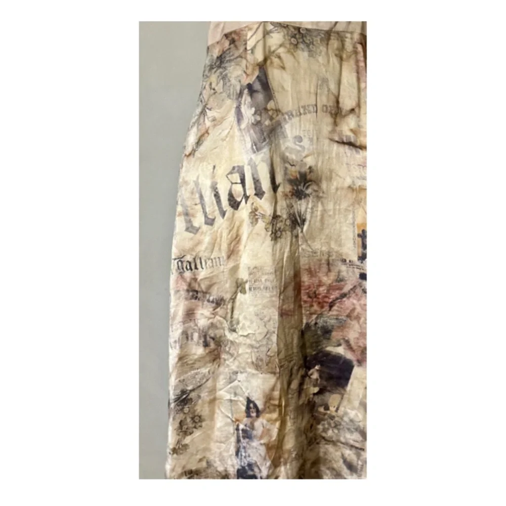 John Galliano vintage “Gazette” Print Silk mini dress, early  2000s - Picture 6 of 8